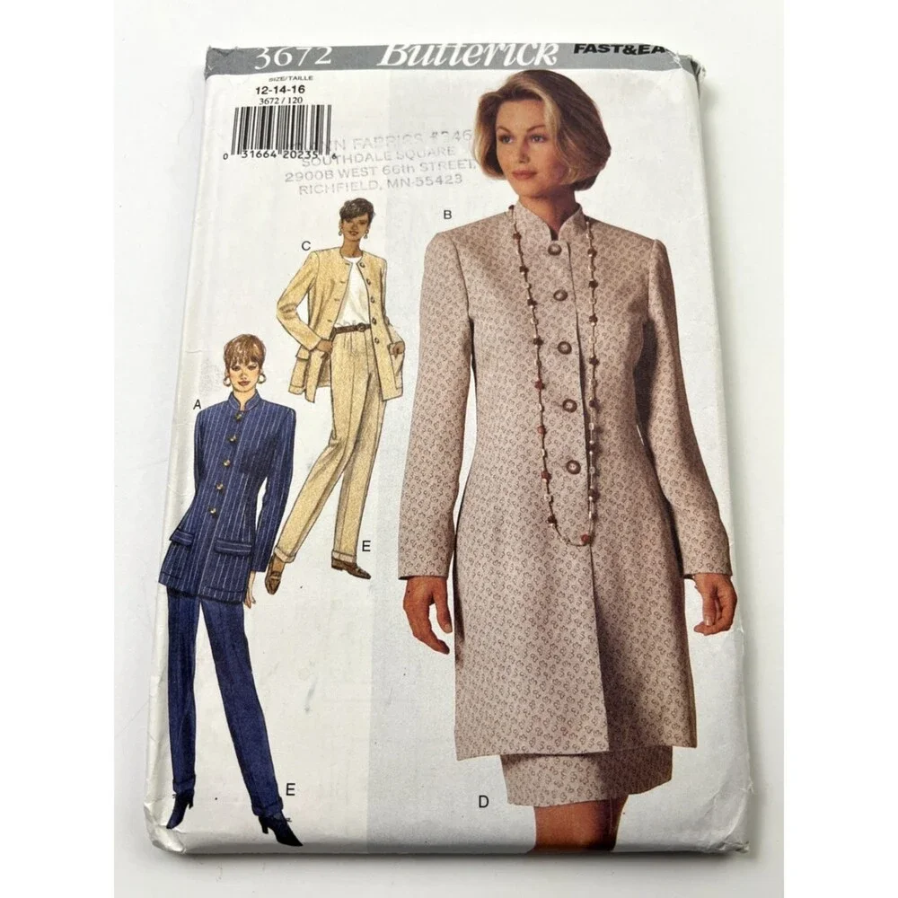 Lot of 5 Vintage Women's Career/Outfit Sewing Patterns By Butterick's 90's